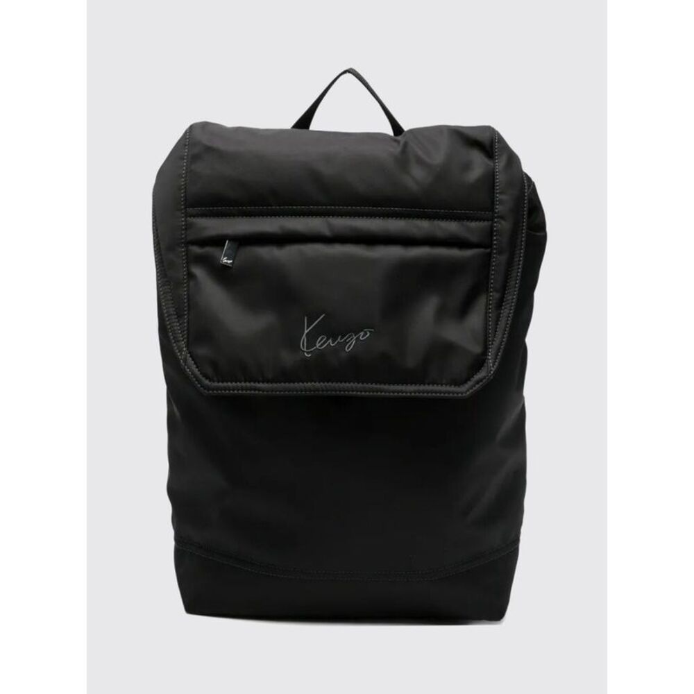 Kenzo Signature Nylon Backpack With Embroidered Logo And Drawstring Closure